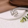 Zweifarbiger geometrischer offener Ring in Gold & Silber - Titanstahl Europäischer/Amerikanischer Stil