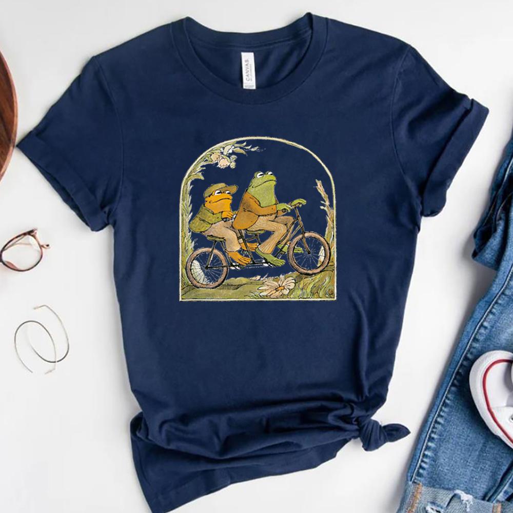 Frog and Toad Shirt Vintage Classic Book Cover TShirt Funny Frog Graphic Tee Bookish Top Short Sleeve Shirt Retro Casual Tshirt