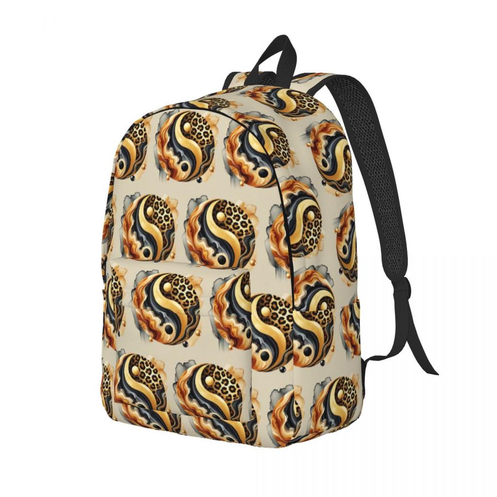 Leopard Yin Yang Luxury Gold Marble Balance Design Backpack Hot Sale Daypack BookBag School Bag Shoulder Bags for Men Women