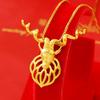 Women's Versatile Gold Reindeer Pendant Necklace for Christmas Eve