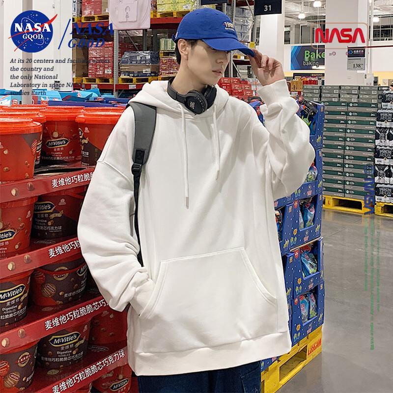 NASA GOOD Men's Solid Color Hooded Sweatshirt