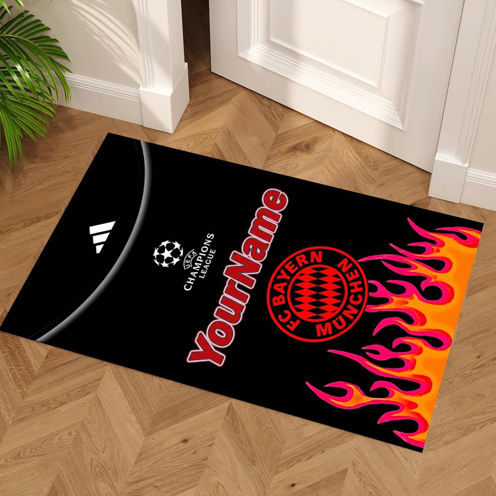 Bayern Munich Personalized Name Area Rug Perfect for Dormitory Hallway Balcony Playrooms Antislip Carpet Anime Office Decor Wedding Party Gift