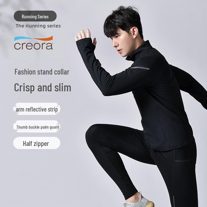 

Men s Quick-Dry Fleece Running Jacket - Stand Collar, Zipper, Long Sleeve Fitness Suit for Spring & Autumn XXXL флуоресцентный оранжевый