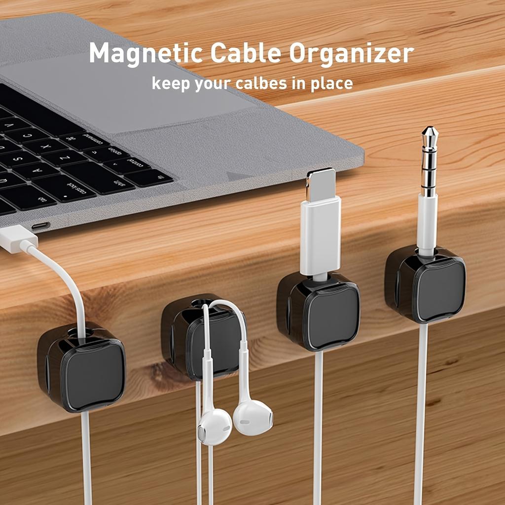 12pcs Magnetic Cable Clips Cord Holder, Under Desk Cable Management, Adhesive Wire Holder Keeper Organizer for Home Office Desk Phone Car Wall