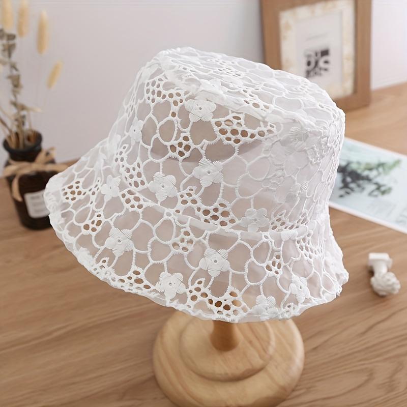 Sonnenschutz-Anglerhut für Damen mit lasergeschnittenem Blumendesign – atmungsaktiver und stylischer Hut zum Bedecken des Gesichts und als UV-Schutz