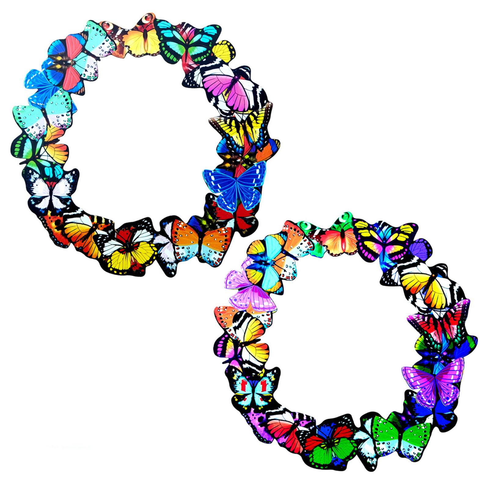 

2pcs Colorful Butterfly Hanging Ornament Wall Sculpture Wall Art Handmade Gift For Yard Garden Patio Fence Decoration 1+2