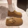 2025 Autumn and Winter New Popular Muffin Thick-soled All-inclusive Snow Boots Increase the Height of Versatile One-pedal Loafer Velvet Cotton Shoes