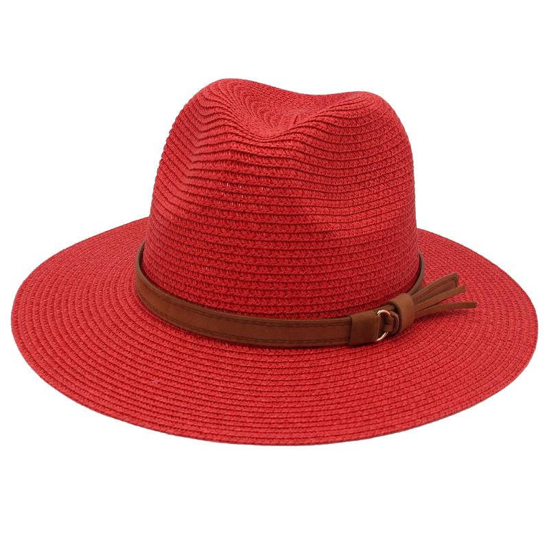 European And American Top Hat Yellow Belt Accessories Jazz Panama Straw Hat Fedora Hat Panama Hat Fedora