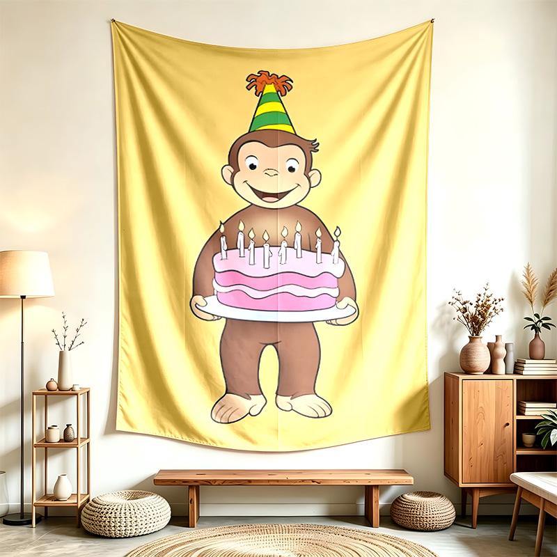 Neugieriger George (5) Wandteppich Geeignet Für Die Dekoration Von Häusern Wohnheimen Und Schlafzimmern Weich Anzufassen Und Ein Perfektes Geschenk Für Freunde Und Familie
