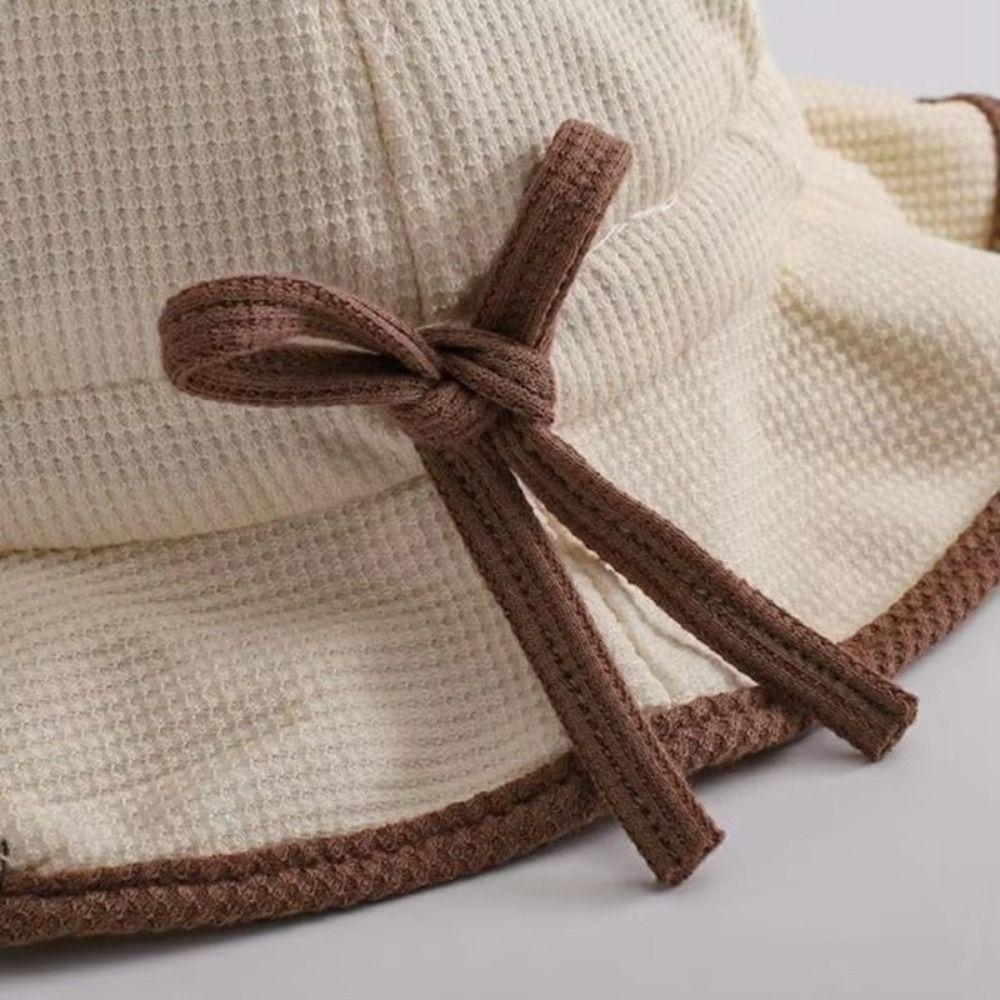Ruffle Bows Baby Bucket Hat Cute Baby Sun Visor Hat Sunshade Caps Fisherman Hat Outdoor