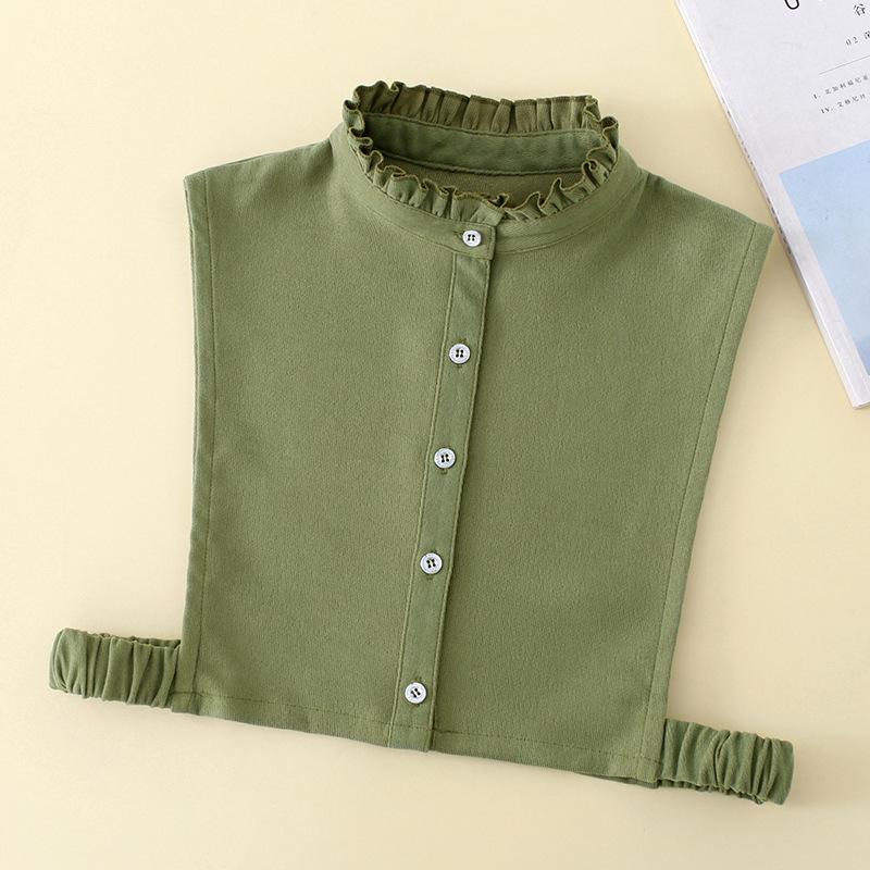 Women Cotton Printed Detachable Lapel Fake Collar Shirt White Ruffles False Collar Woman Removable False Blouse Nep Kraagie