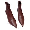 French Side Zipper Cat Heel Pointed Short Boots Autumn Winter Fashion Soft Leather Thin Heel Temperament Thin Boots