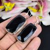Black Spinel Gemstone Handmade 925 Sterling Silver Jewelry Earring 2.17" KG-1756