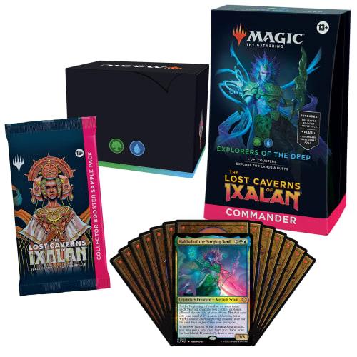 Magic: The Gathering The Lost Caverns of Ixalan Commander Deck - Explorers of The Deep (100-Card Deck, 2-Card Collector Booster Sample Pack + Accessor