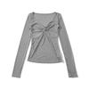 Spicy Girl Slimming Long-Sleeve T-Shirt for Women - 2026 Spring/Autumn Collection