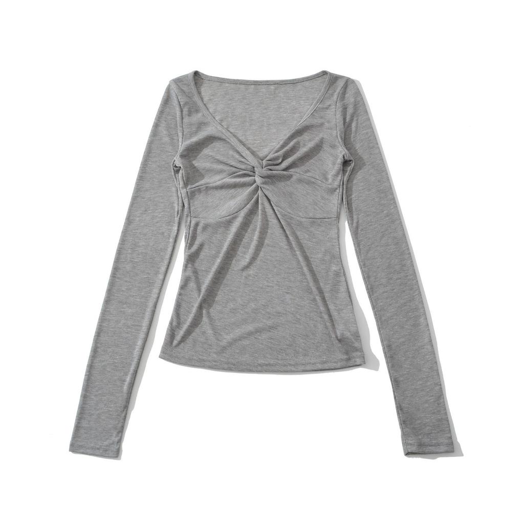 Spicy Girl Slimming Long-Sleeve T-Shirt for Women - 2026 Spring/Autumn Collection