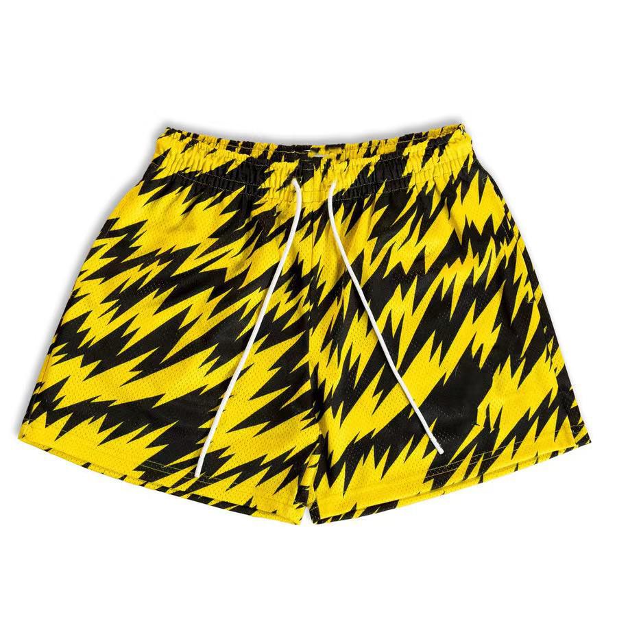 

Новые мужские фитнес-шорты для бега в американском стиле из сетки S жёлтый