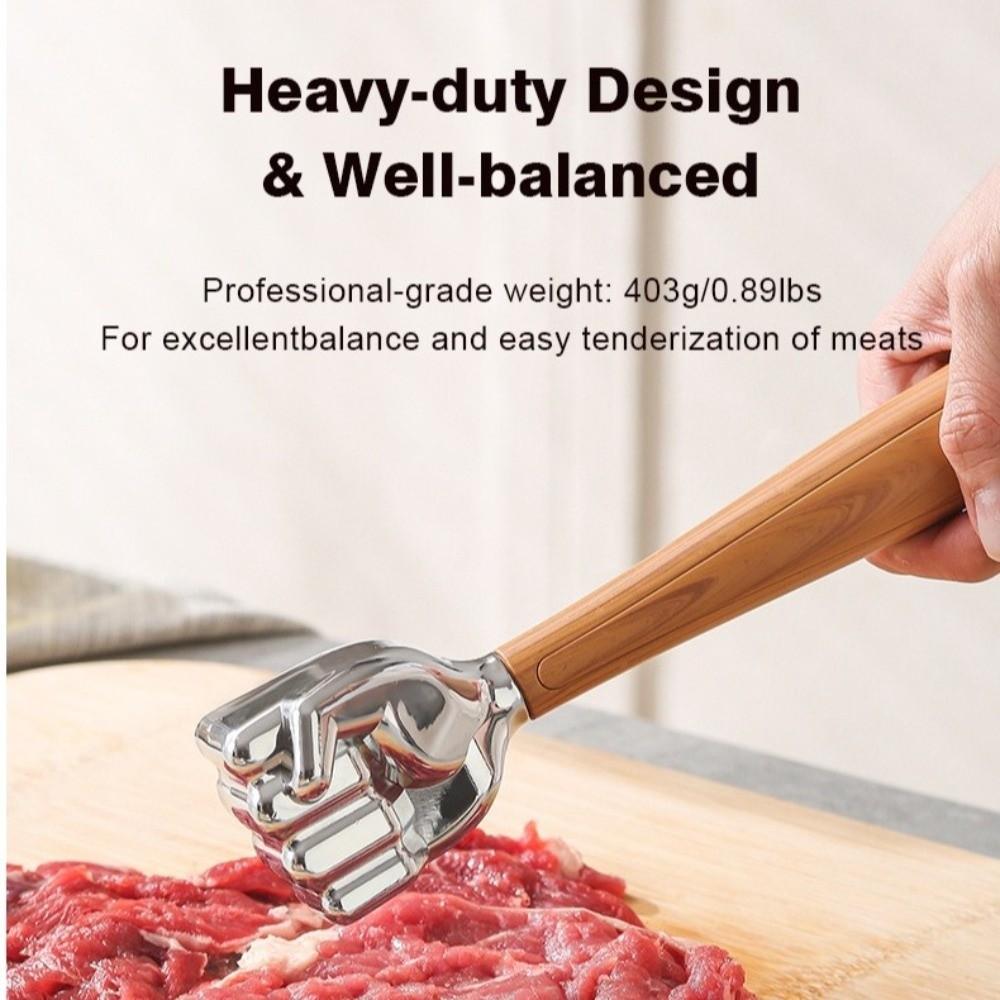 Multi-Purpose Double Sided Meat Tenderizer Heavy Duty Fist Shape Meat Tenderer Wood Handle Meat Hammer Cooking