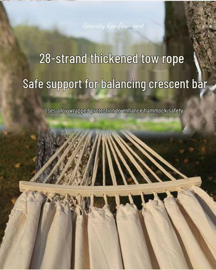 A1R Double Hammock: Anti-Rollover, Thick Canvas, Tassels, Outdoor Camping Swing for Two