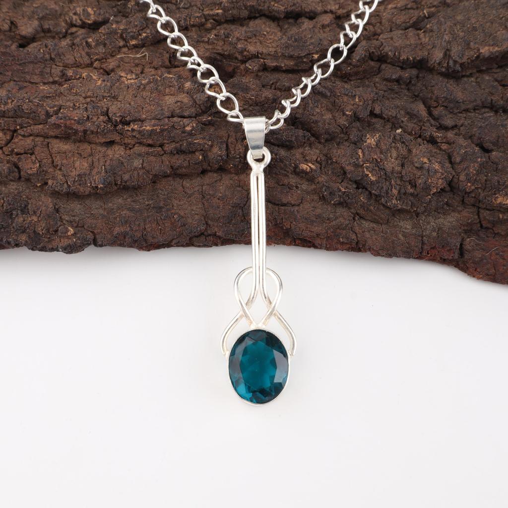 Apatite Handmade Silver Jewelry, 925 Sterling Silver Pendant, Handmade Beautiful Gemstone Jewelry, Apatite Pendant For Her