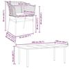 VidaXL Ensemble à manger jardin coussins 9pcs marron poly rotin verre, ensemble de salle à manger d'extérieur 3334610