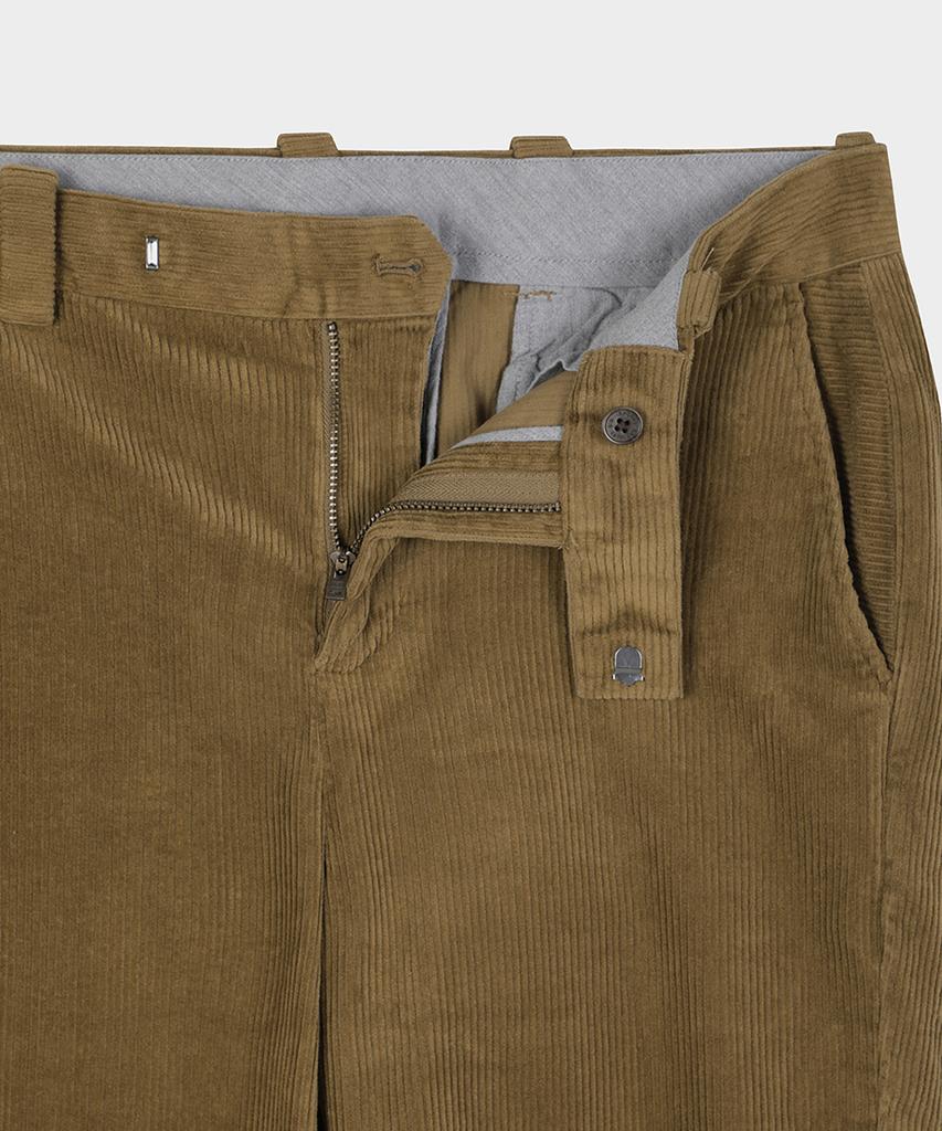 BROOKS BROTHERS Slim Fit 8W Corduroy Pants (Brown) (Bbpcmm47554Ew)