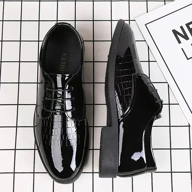 Fashion Men Leather Shoes Business Formal Fashion Leather Shoes Korean Style Casual Youth Versatile Men Leather Shoes