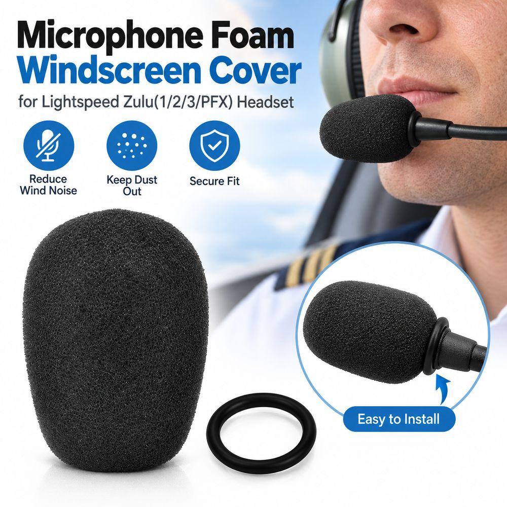 1pcs with Silicone Ring Mic Windscreen Cover for Lightspeed Zulu(1/2/3/PFX)