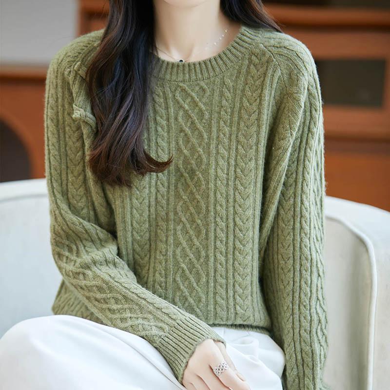 Women Sweater 100% Wool MODERN NEW SAGA O-neck Knit Pullover Thick Winter Jumpers Female Knit Tops