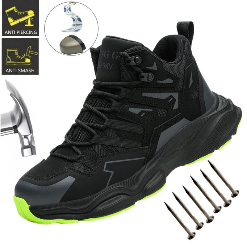 Antistatic Men Boots Safety Shoes Steel Toe Shoes Men Puncture-Proof Work Sneakers Male Work Boots Indestructible Footwear