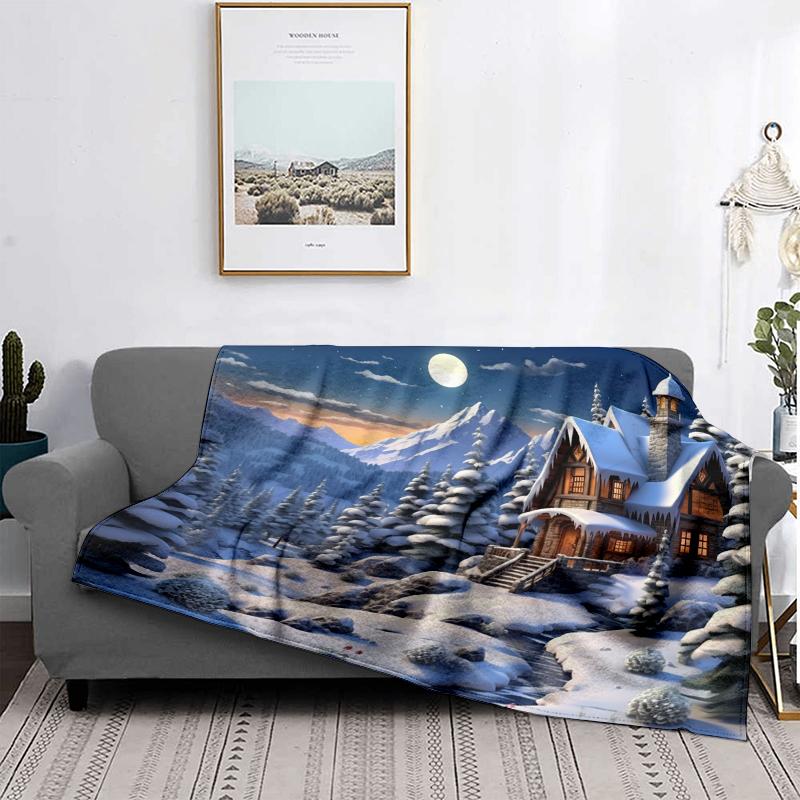 Home Decoration Plush Throw Sofa Blanket Bedspread Bed Fluffy Soft Blankets Decor Plaid Modern Halloween Merry Christmas Winter