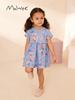 Malwee Girls' Stylish Summer Dress - Round Neck, Printed, Short Sleeve, Trendy Princess Design for Children