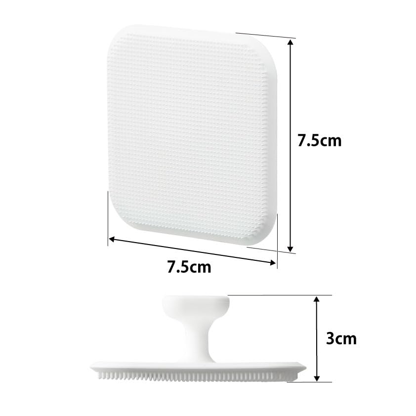 Yamazaki Magnetic Sanitary Silicone x x Tower Floating Bathroom Sink Cleaning 1842 Sponge, White, W7.5 D7.5 H3cm, Series, Storage, Tool,