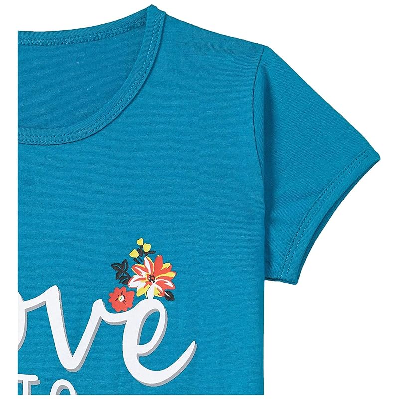 T2F Girls Solid Regular Fit T-Shirt Pack of 5(GLS-TSRT-01_Multi 1_9 Years-10 Years)