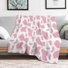 Pink Cow Throw Blanket Thin Soft Blanket for Summer Night Sleeping