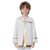 Boys Liturgical Dance Costume Long Sleeve Metallic Color Block Patchwork Top Dancewear