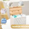 Holz-Tamponhalter mit Deckel und Schublade Badezimmer-Tampon-Aufbewahrungsbox Große Kapazität Staubdicht Organizer für Damenhygieneprodukte