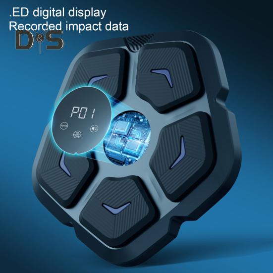 Music Boxing Machine Wall Mounted Smart Bluetooth-compatible Punching Target Pad Focus Agility Training Electronic LED Boxing Workout Equipment