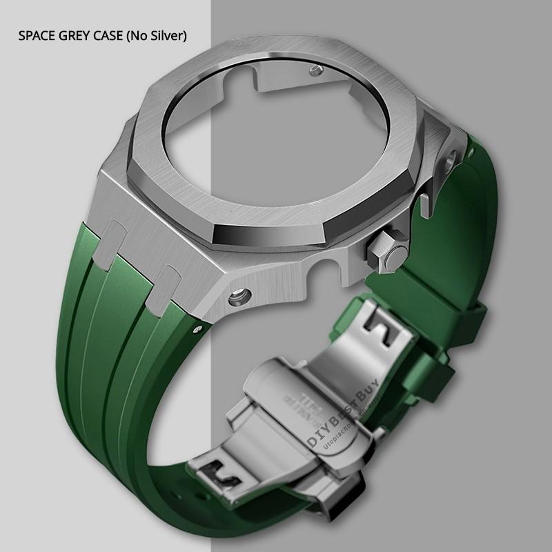 Ny Gen5 Casioak-fodral i rostfritt stål för G-Shock GA2100 Mod-kit Modifieringssats Metallram gummiband för GA2110 GAB2100