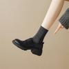 Stepping On Shit! British Retro JK Round Head Platform Velcro Small Leather Shoes Loafer Single Shoes