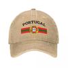 Vlajka portugalského fotbalového týmu Portugalský znak Kšiltovka Baseballová čepice Vintage Opotřebovaná džínová Snapback Čepice pro Unisex Venkovní Čepice Klobouk