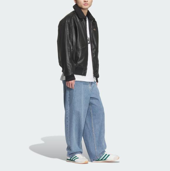 Adidas Originals Faux Leather Cotton Jacket JL8372 Asian Size