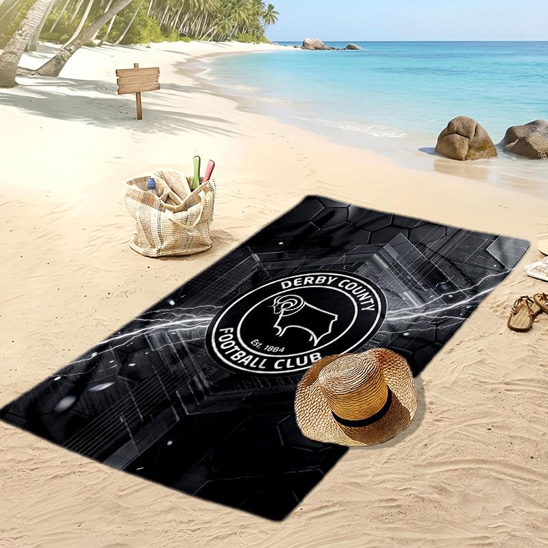 Toalla de Playa con Estampado de Fútbol del Derby County, Toalla Grande Suave de Secado Rápido para Playa, Camping, Natación