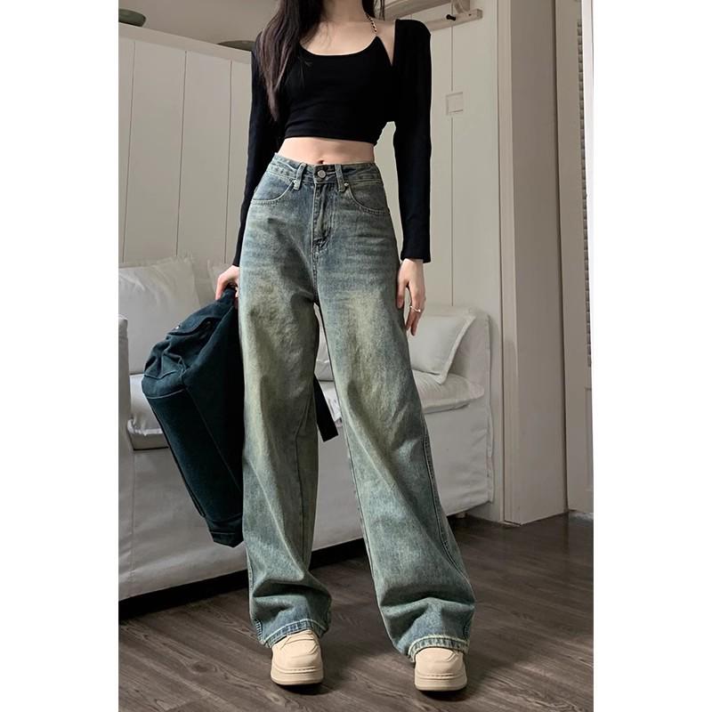Women s High Waist Wide Leg Distressed Denim Jeans - Retro Autumn Style XL