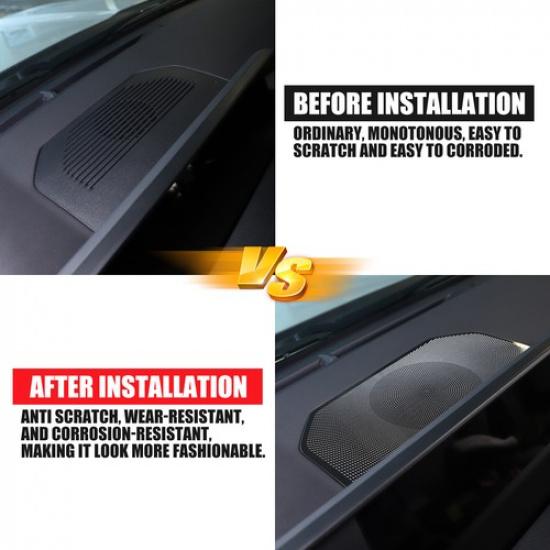 Black Stainless Steel Dashboard Speaker Grill Cover For Toyota Prado LC250 2024+