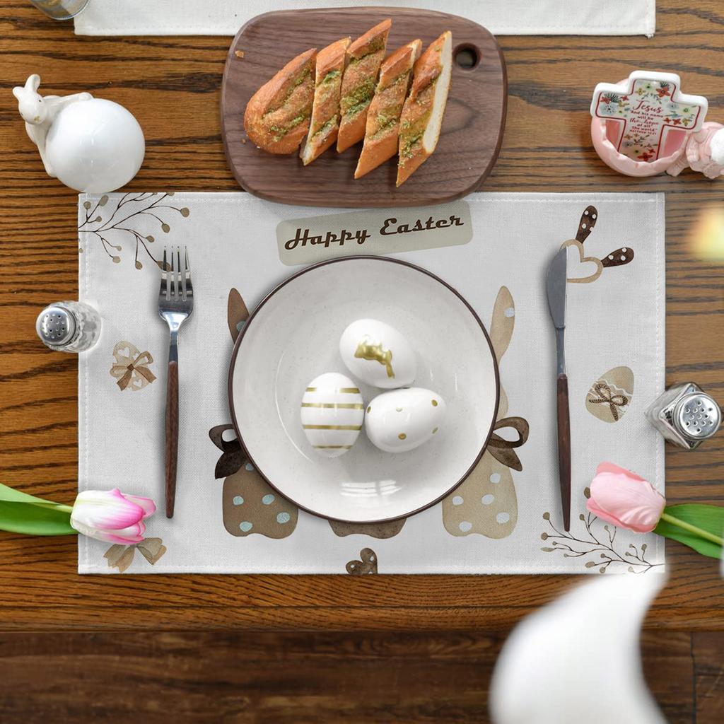 Easter’s Day Table Runner Merry Tablecloth  Holiday Table Decorations