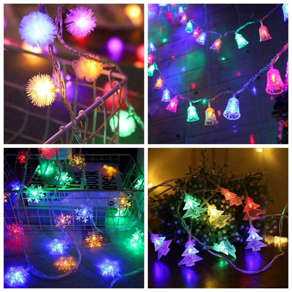 6m 40Led Christmas Light String Pinecone Cone Christmas Village Snowflake Christmas Decor Lamp  Bar