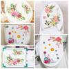 Creative Design Floral Toilet Stickers Home Decoration Gorgeous Flower Decals Wall Mural