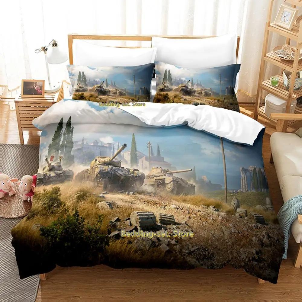 World of Tanks sengetøysett enkeltseng full queen size sengsett dynetrekk til voksne barn soverom anime parure de lit seng