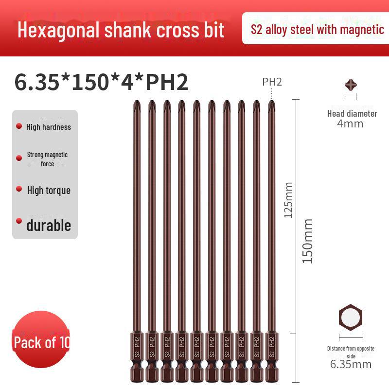 Qingwei S2 Magnetická wolframová ocelová šestihranná křížová elektrická šroubováková hlava